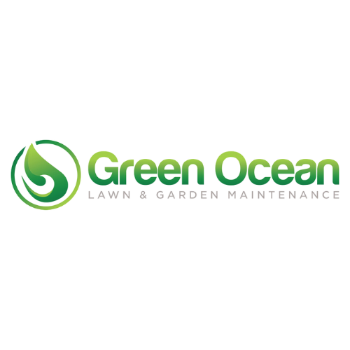 Green Ocean Lawn & Garden Maintenance logo with green gradient leaf icon.